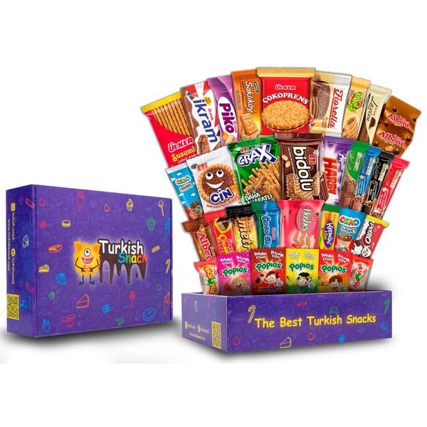 International Snack Box, Turkish Snack Box, Premium Exotic Foreign Snack Food Gifts, Variety Taste Care Package, International Assortment Bulk Snacks, Asian European Chocolates, Delight Mystery Pack