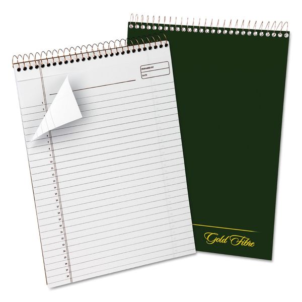 Ampad Gold Fibre Classic, Wirebound Planner Pad, Size 8-1/2 x 11-3/4, Red Cover, Legal Ruling , 70 Sheets per Pad (20-811),White