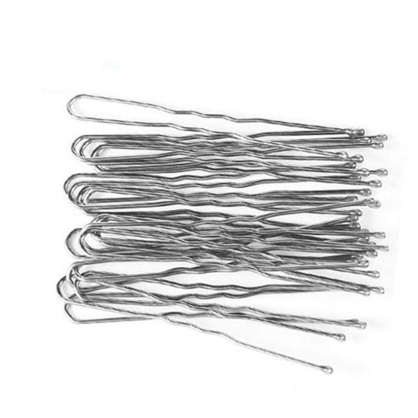 Hairpin U Shape Straight Pin Hair Arrangement Black Hair Accessories 20pcs (6cm, Silver)