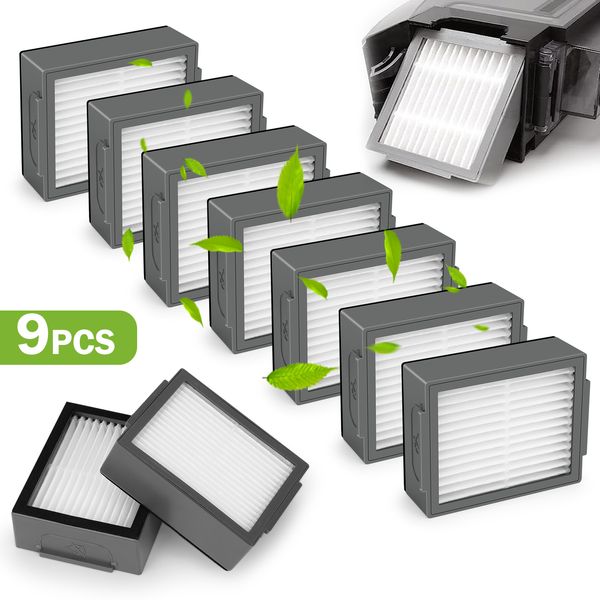 9Pcs Vacuum Cleaner Filter Replacement Kit for iRobot Roomba i7 i8 Plus E5 E6 E7