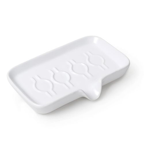 Soap Dish, Ceramic Bar Soap Holder with Self Draining Design, White Soap Dish with Drainage for Bathroom Sink, Shower, or Kitchen Countertop – ANTIS'S HOME