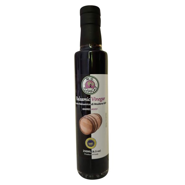 M.G. PAPPAS Balsamic Vinegar from Italy - Gourmet Balsamic Italian Vinegar - A Great Addition to Vinaigrettes, Salads & Dressings - No Preservatives, No Added Sugar, No Additives - 8.5 Fl Oz (250ml)