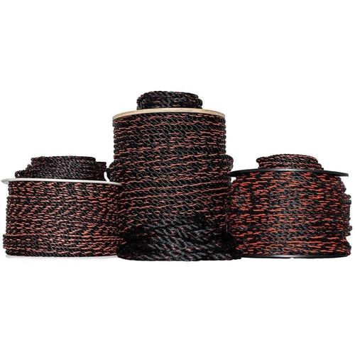 SGT KNOTS California Truck Rope - Twisted Polypropylene Rope for Cargo Straps, Tie-Downs, Gear Bundles, Boating, More (3/8" x 50ft, Black Orange)
