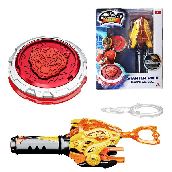 INFINITY NADO Bey Battling Blade Toys, Metal Brust Gyro Toys for Boys and Girls Age 5+, Battle Set with Spinning Top & String Launcher, Spinning Tops Boy Toys Kids Gifts, Blazing War Bear