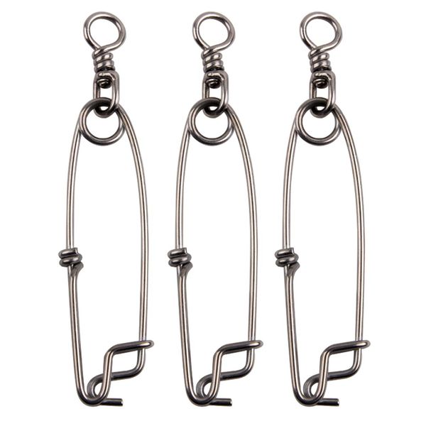 JSHANMEI Long line Snap Clips Stainless Steel Longline Branch Hanger Snap Swivels Float Line Tuna Clip Fishing Accessories (4inch-3pcs)