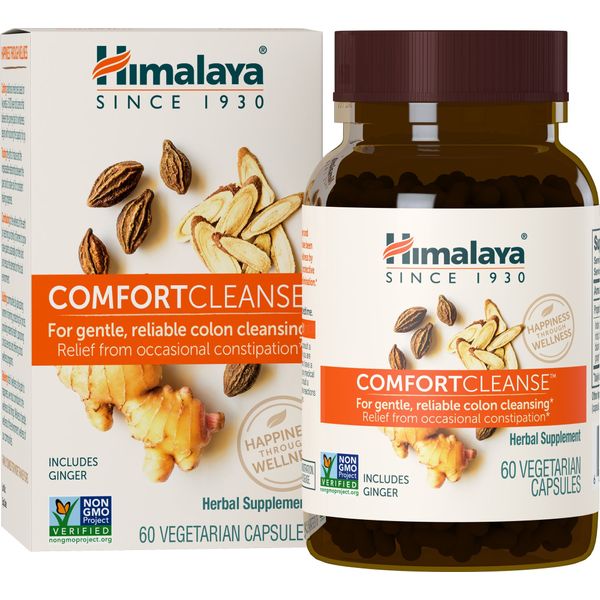 Himalaya Comfort Cleanse for Detox, Gentle Colon Cleanse & Occasional Constipation, 500 mg, 60 Capsules, 1 Month Supply