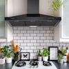 36 inch Wall Mounted Range Hood Kitchen Vent 450CFM 3-Speed Button Control Black