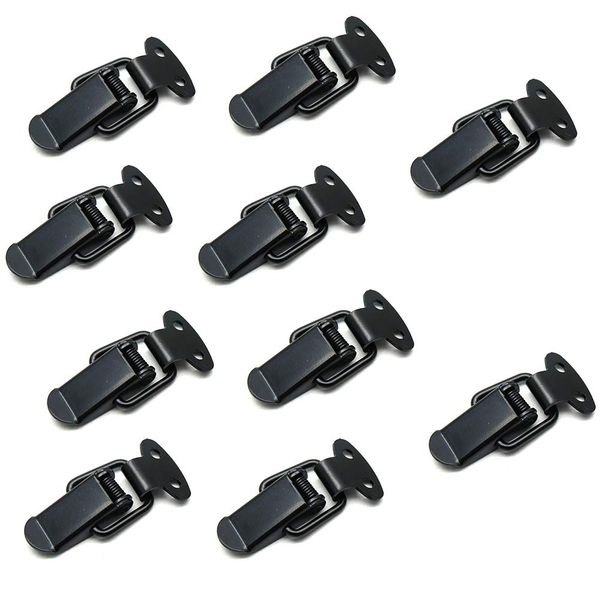 Rannb Toggle Latch Mini Size Toolbox Box Spring Loaded Latch Black - Pack of 10