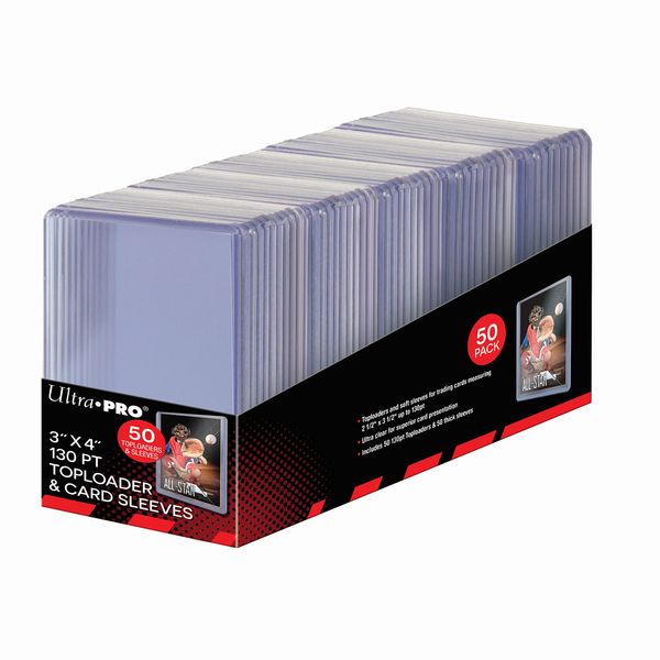 3" X 4" Super Thick 130 pt Toploader with Thick Card Sleeves (50 ct.)