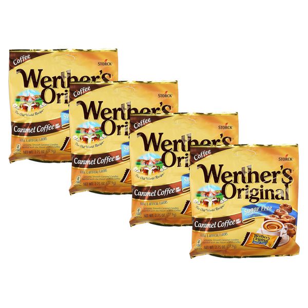 Werther's, Original Hard Candy, Caramel Coffee, Sugar Free, 2.75oz Bags (Pack of 4)