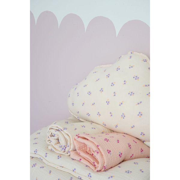 Muslin "Pink forget-me-not" Baby Swaddle Blanket