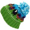 LOUDelephant Chunky Wool Knit Beanie Bobble Hat with Sheep Design - Rainbow