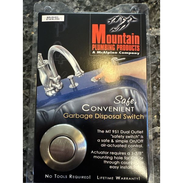 Mountain Plumbing MT951 Garbage Disposal Air Switch Brushed Stainless