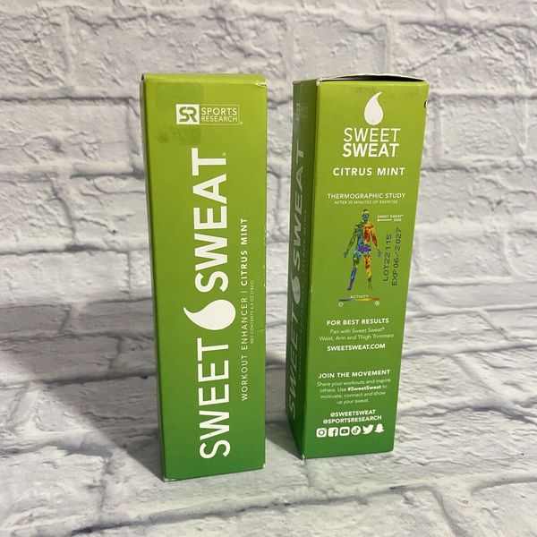 Lot of 2 Sweet Sweat Citrus Mint Gel Workout Enhancer 6.4 oz Sports Research