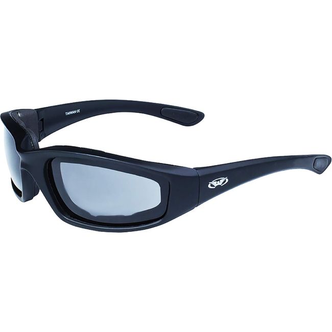 Global Vision Eyewear Kickback Sunglasses with EVA Foam, Smoke Tint Lens, Soft Touch Black Frame