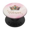 Personalized Girl's Custom First Name Harper With Crown PopSockets Swappable PopGrip