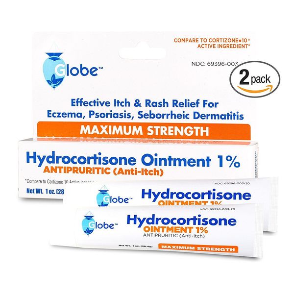 2 Tubes of Hydrocortisone Ointment 1% 1oz Maximum Strength Anti-Itch