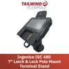 Tailwind Ingenico ISC 480 7" Latch and Lock Pole Mount Terminal Stand, Adhesive Installation, Black