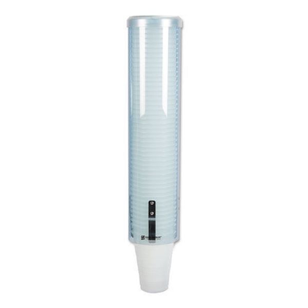 San Jamar C3260TBL Pull-Type Water Cup Dispenser - Large/Translucent Blue New