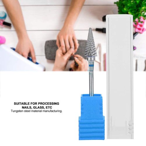 Nail Drill Bit Carbide Nail Drill Bits Efile File Tungsten Steel Nail Art Manicure Drill Bits Nail Drill Bits Electric Pedicure Manicure Grinding Headblue (blue label)