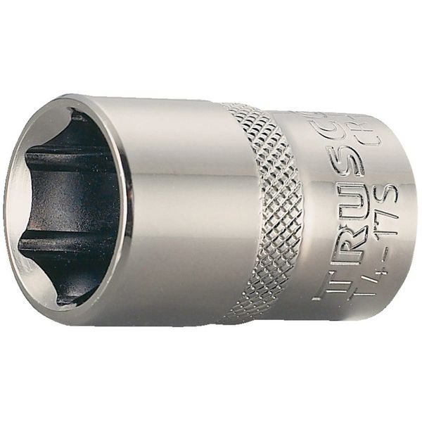 TRUSCO T4-17S Socket, Hexagonal Type, Insertion Angle 0.5 inches (12.7 mm), Opposite Side 0.7 inches (17 mm)