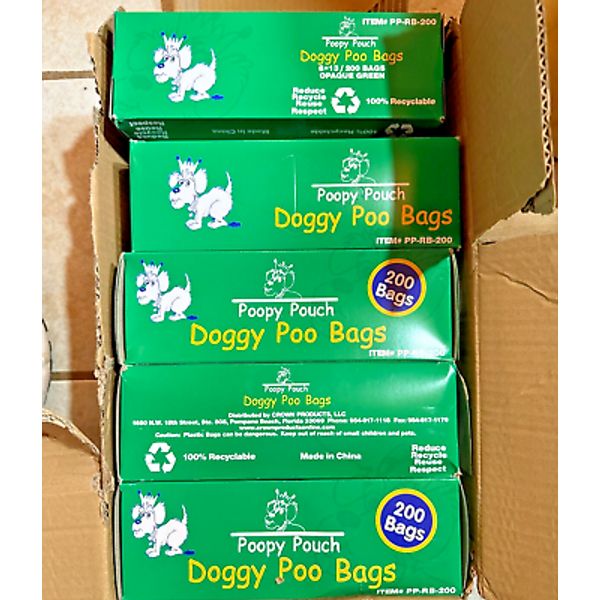 (Box of 10) 200-Pack Poopy Pouch PP-RB-200 Unscented 3/4 Gal Pet Waste Bags