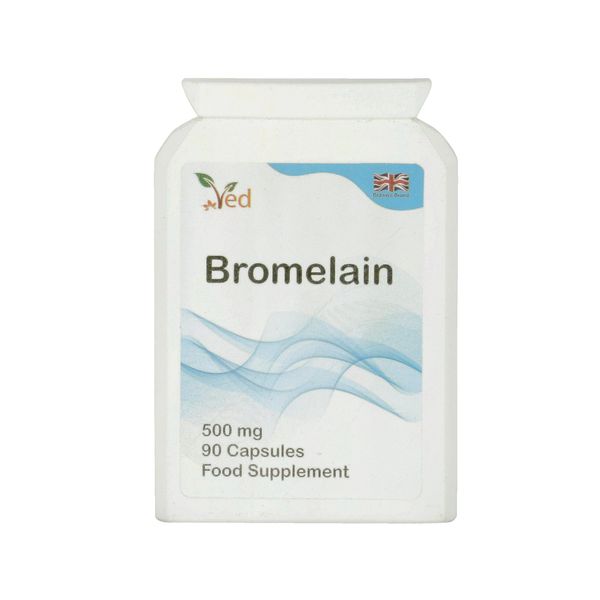 Ved Bromelain Capsule High Strength 3000 GDU/g 500mg per Capsule, Naturally Derived from Pineapple, Vegan Capsule, 90 Capsule(3 Months Supply)