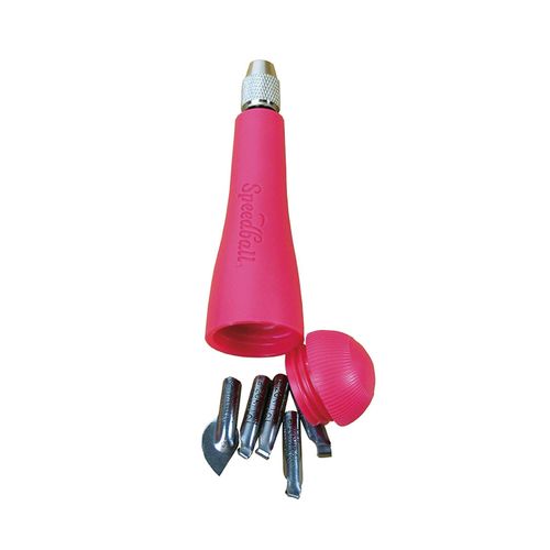 Speedball Linozip Safety Linoleum Cutters - 5 Cutter Assortment Pack Perfect for Beginners, Includes Lino Handle