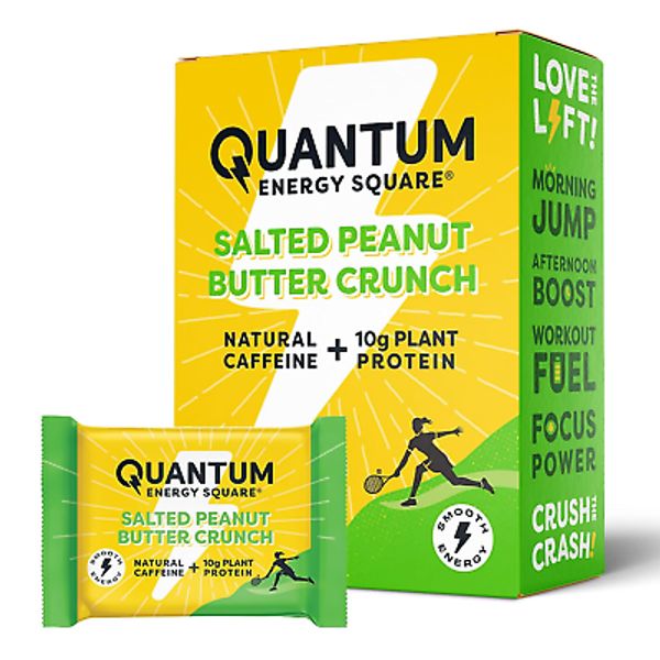 Quantum Energy Square - Energy Bar with Caffeine & 10G Protein - Healthy Snack o