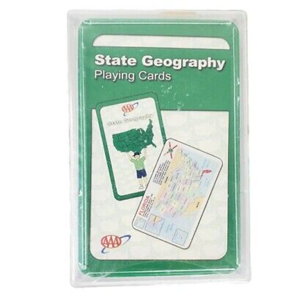 AAA Kids USA State Geography Playing Cards Capitols Birds Flower Tree 1342