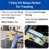 MEDCENTER Traveler 7 Day Pill Organizer, Portable Travel Pill Case, Large Capacity Medication Organizer for Traveling with 4 Daily Compartments, Nylon Pill Container for Travel, Large Size