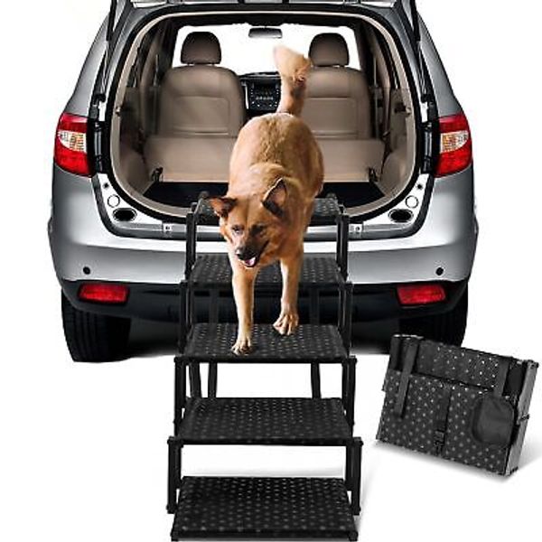 Heeyoo Dog Stairs for Car - Foldable Dog Ramps for Large Dogs with Non Slip S...