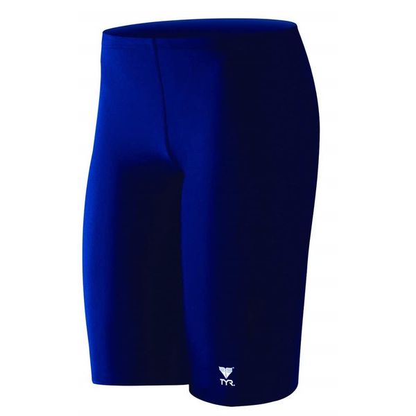 TYR Sport Men's Solid Jammer Swim Suit,Navy,32