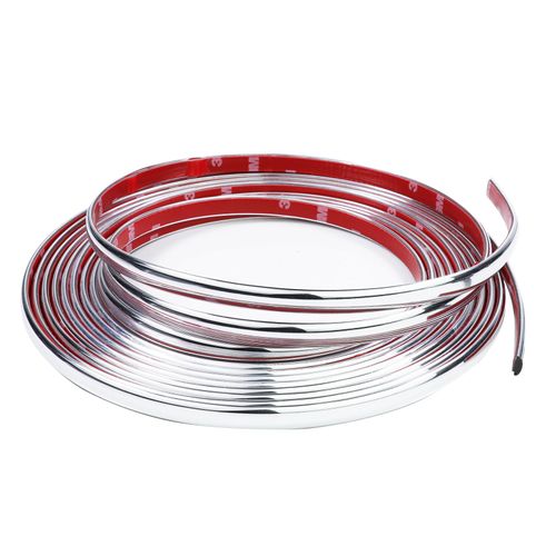 25Ft Automotive Chrome Trim Molding 1/2"(12mm) Wide Universal Car Side Molding(Self Adhesive) for Truck RV Motor Exterior Interior Body Door Window UV Protected Decorative Scratch-Proof