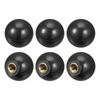 sourcing map 6Pcs Threaded Ball Knobs, M5 Female Thread Thermoset Ball Knob 0.78'' Dia Black Round Operation Ball Handles with Copper Insert for Machine Handle Tool Replacement