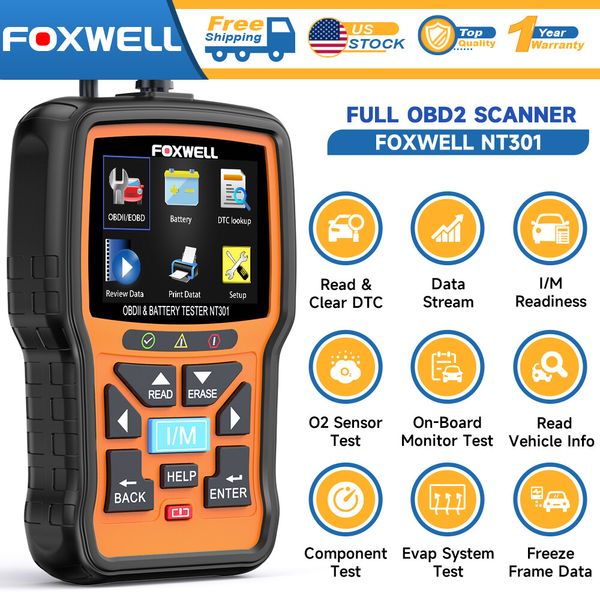 Foxwell NT301 Car OBD2 Car Diagnostic Auto Scanner Check Engine Code Reader Tool