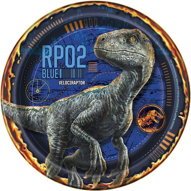 Round Dessert Paper Plates - 7", Jurassic World, 8 Pcs