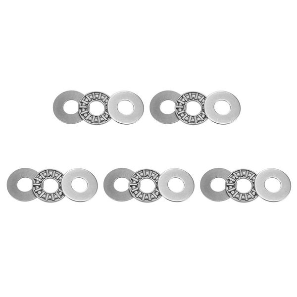 uxcell AXK6085 Thrust Needle Roller Bearings with Washers 10mm Bore, 24mm Outer Diameter 2mm Width, 5 Pcs
