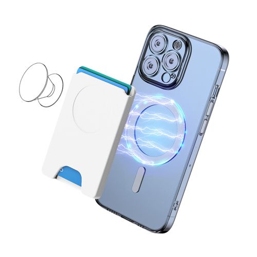 AUROX Magnetic Wallet Compatible with Magsafe Wallet for iPhone 16 15 14 13 12 Series, Magnetic Card Wallet Holder Compatible with Soccket Phone Grips, Excluding soccket Grip (White)