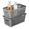 Simplify 4Pk Small Slide 2 Stack It Tote Basket | Storage & Organization | Open Bins with Stackable Capability | Bathroom | Crafts | Pantry | Playroom | Office | Grey