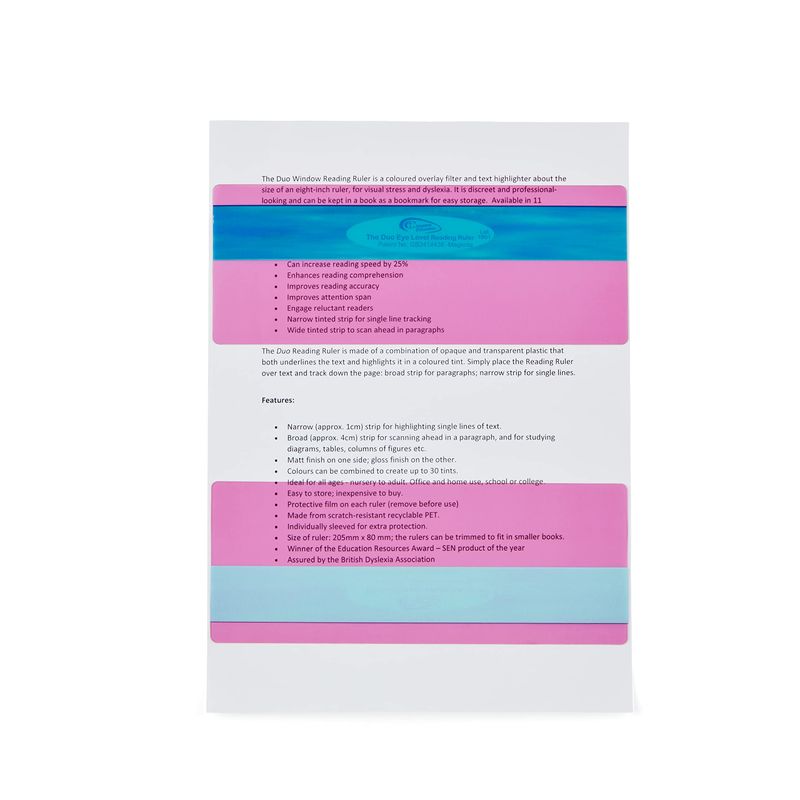 The Original Duo Reading Ruler Overlays - Magenta (Pack of 10) by ...