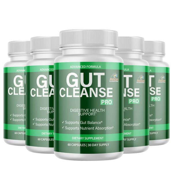 GUT CLEANSE PRO-Digestive Support- 5 Bottles-  300 Capsules