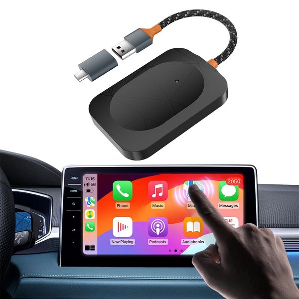 Carplay Wireless Adapter For Apple Android Auto Plug Play Car USB Dongle 2 in 1