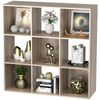 9 Cube Storage Organizer Wooden Bookshelf Display W/ 5 Removable Back Panel Oak