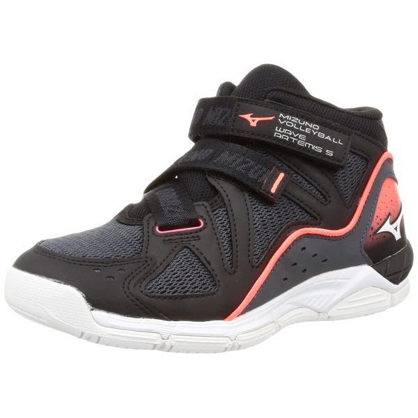 Mizuno Wave Artemis 5 Wide Volleyball Shoes, Club Activities, Indoor, Wide, Lightweight, Indoor, black/white/pink