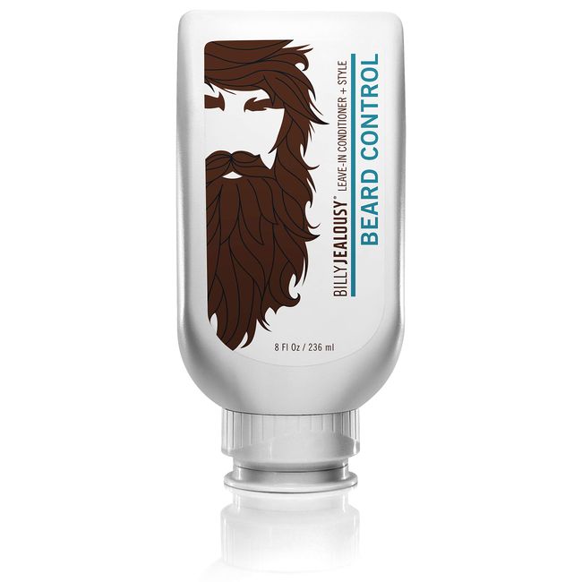 Billy Jealousy Original Beard Control Leave In Beard Conditioner for Men with Aloe Leaf Juice and Jojoba Seed Oil, Softens Hair and Skin, Light Hold with Matte Finish, 8 Fl Oz