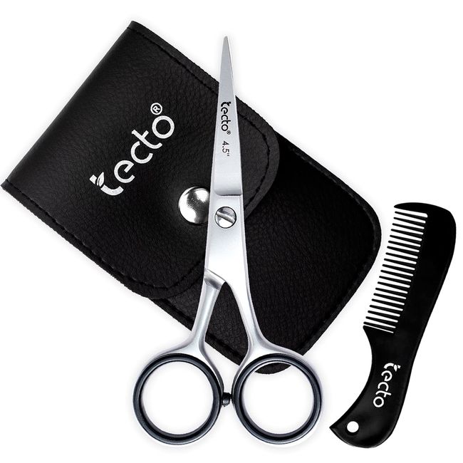 4.5 Inch Small Hair Cutting Shears - Safety Facial Trimming/Clipping  Scissors for Eyebrows,Eyelashes,Nose hair,Ear hair,Moustache and Beard