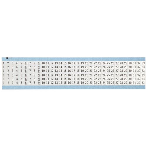 Brady AF-1-33-PK 1.50" Marker Length, Dead Soft Aluminum Foil, Black on Silver Consecutive Numbers Wire Marker Card, Legend "1 thru 33" (Pack of 25 Card)