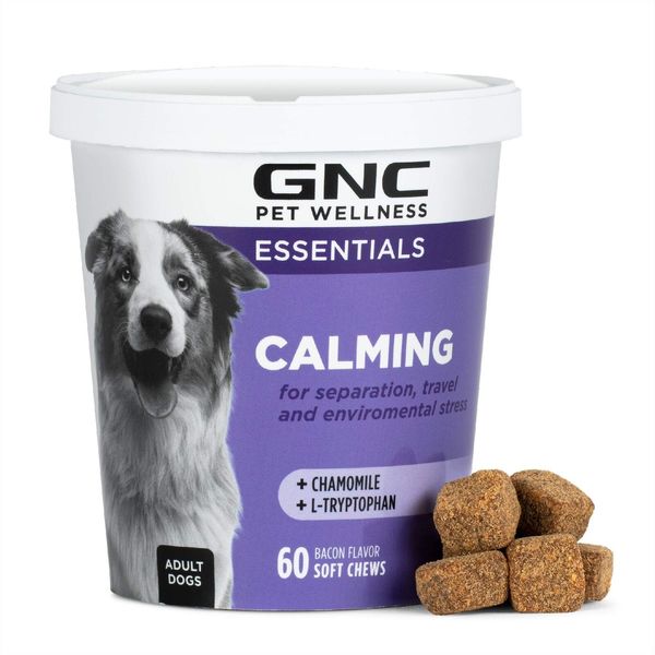 GNC for Pets Essentials Calming Soft Chew Dog Supplements | 60 Ct Bacon Flavo...