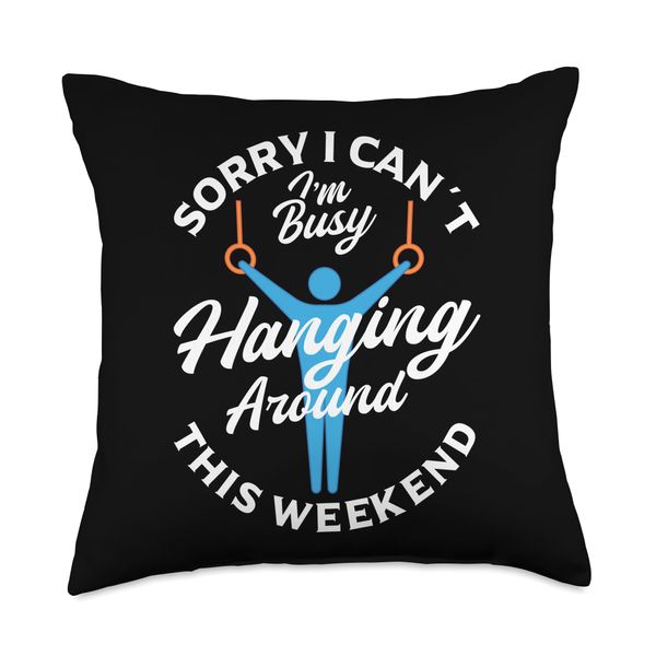 Ring Gymnastics Hanging Arround Gymnast Men Throw Pillow